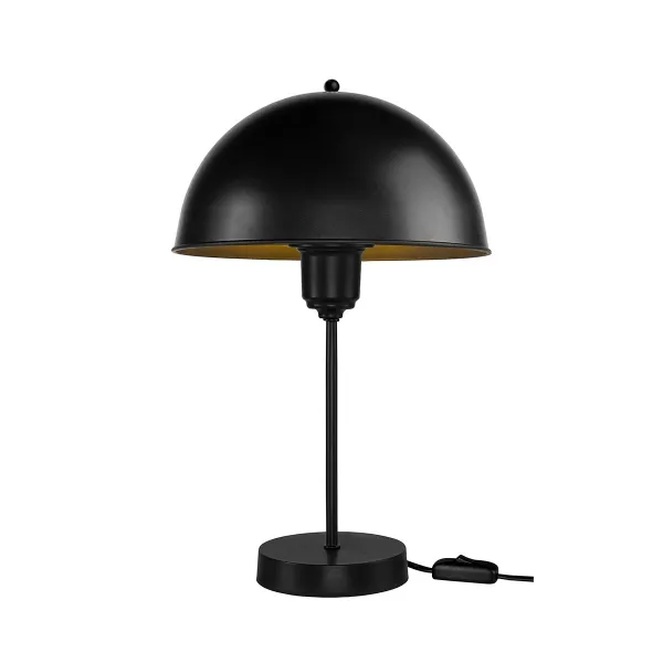 GLOBOSTAR® GAZETA 203-0296 Μοντέρνο Επιτραπέζιο Φωτιστικό Πορτατίφ με Ντουί 1 x E27 AC 220-240V IP20 - Μαύρο - Μ25 x Π25 x Υ39cm