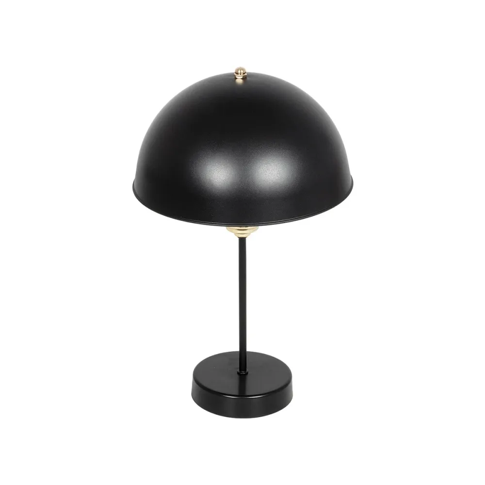 GLOBOSTAR® GAZETA 203-0298 Μοντέρνο Επιτραπέζιο Φωτιστικό Πορτατίφ με Ντουί 1 x E27 AC 220-240V IP20 - Μαύρο & Χρυσό - Μ25 x Π25 x Υ39cm