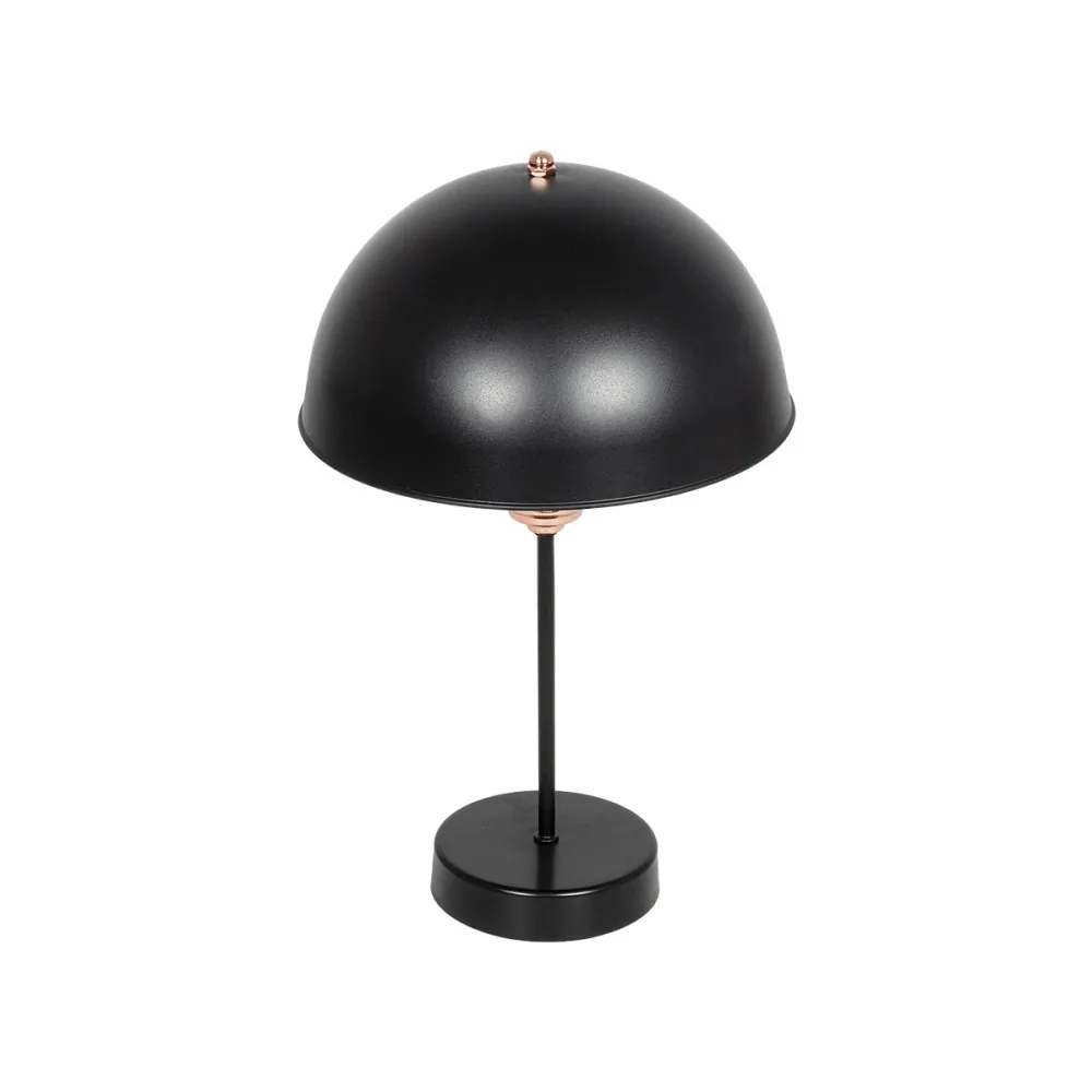 GLOBOSTAR® GAZETA 203-0300 Μοντέρνο Επιτραπέζιο Φωτιστικό Πορτατίφ με Ντουί 1 x E27 AC 220-240V IP20 - Μαύρο & Μπρονζέ - Μ25 x Π25 x Υ39cm