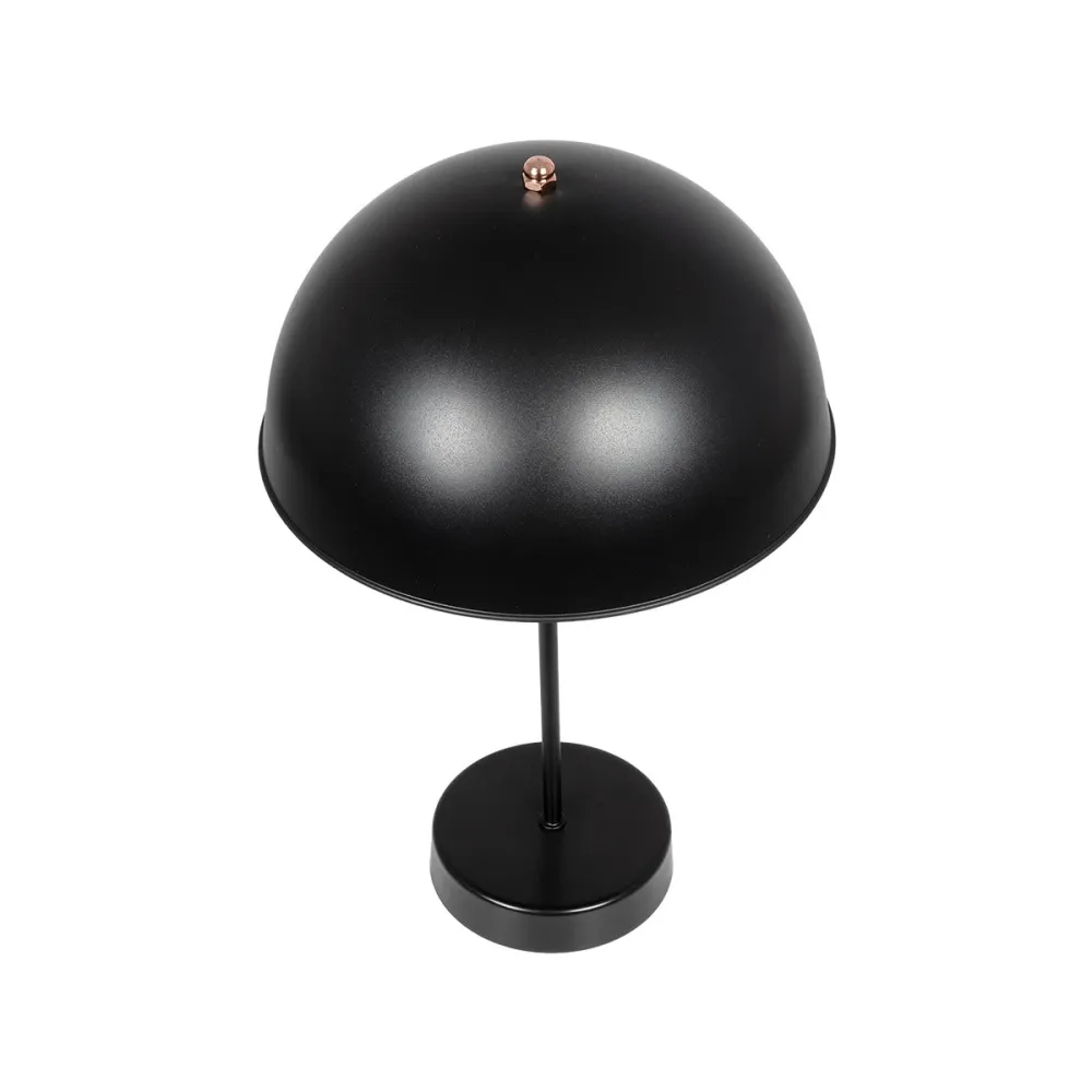 GLOBOSTAR® GAZETA 203-0300 Μοντέρνο Επιτραπέζιο Φωτιστικό Πορτατίφ με Ντουί 1 x E27 AC 220-240V IP20 - Μαύρο & Μπρονζέ - Μ25 x Π25 x Υ39cm