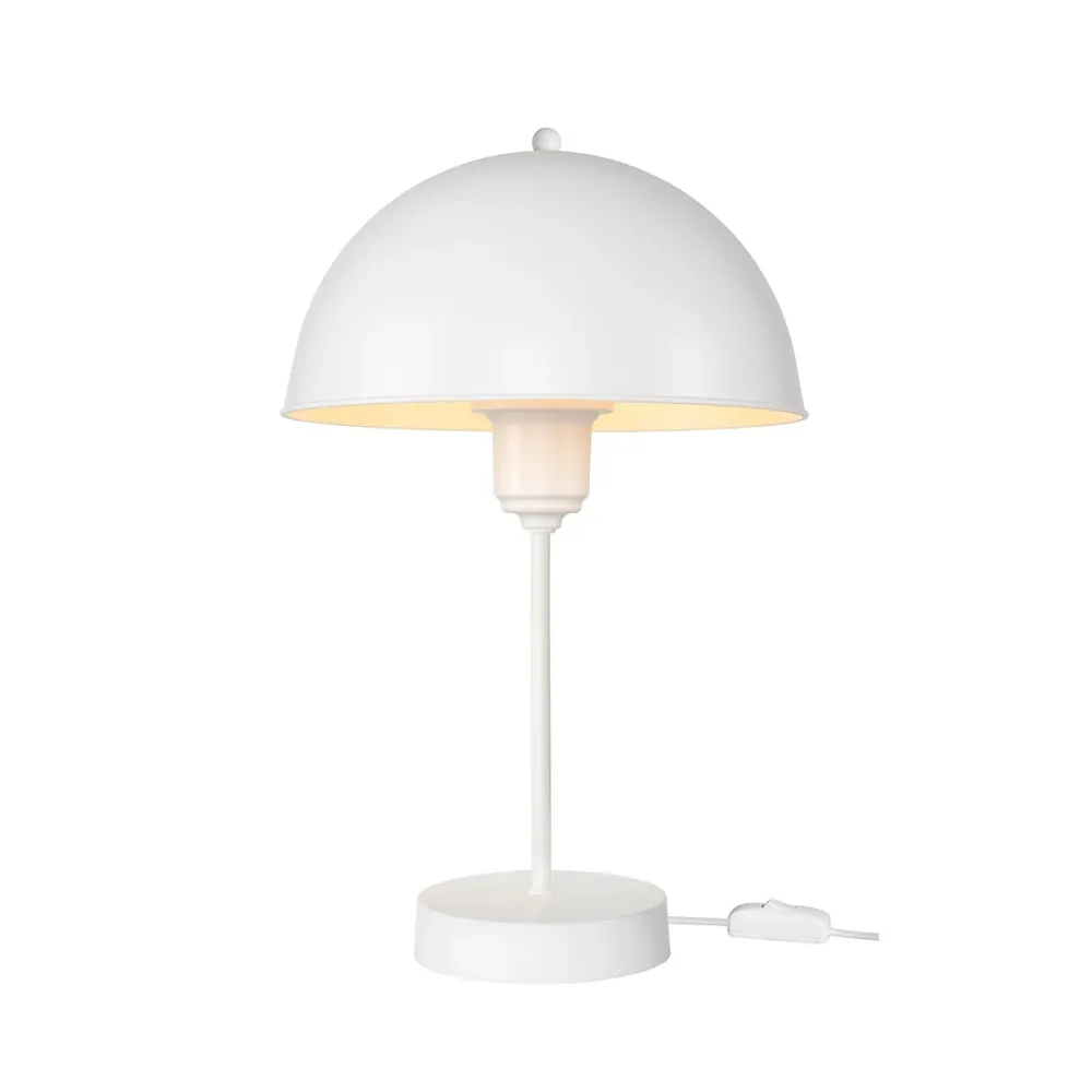 GLOBOSTAR® GAZETA 203-0301 Μοντέρνο Επιτραπέζιο Φωτιστικό Πορτατίφ με Ντουί 1 x E27 AC 220-240V IP20 - Λευκό  - Μ25 x Π25 x Υ39cm