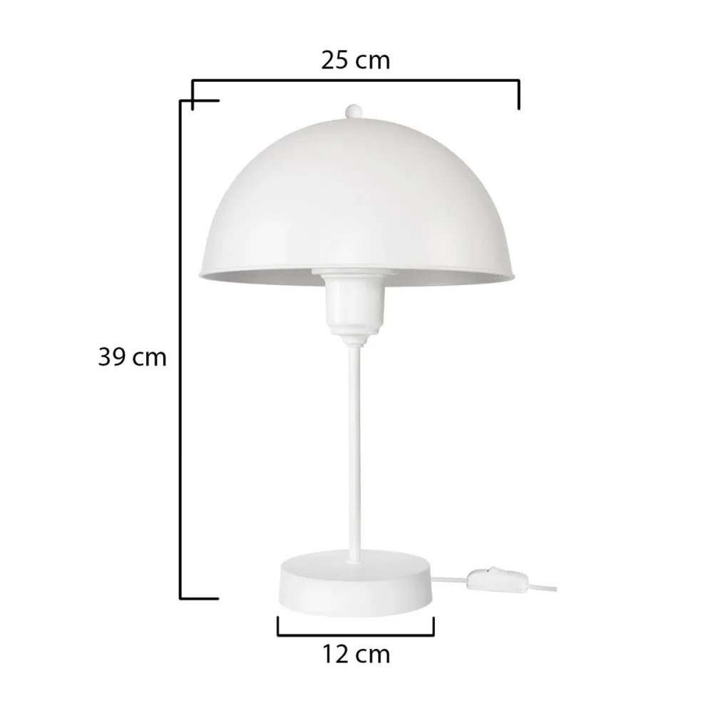 GLOBOSTAR® GAZETA 203-0301 Μοντέρνο Επιτραπέζιο Φωτιστικό Πορτατίφ με Ντουί 1 x E27 AC 220-240V IP20 - Λευκό  - Μ25 x Π25 x Υ39cm