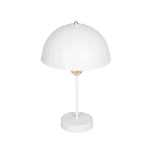 GLOBOSTAR® GAZETA 203-0302 Μοντέρνο Επιτραπέζιο Φωτιστικό Πορτατίφ με Ντουί 1 x E27 AC 220-240V IP20 - Λευκό & Χρυσό  - Μ25 x Π25 x Υ39cm