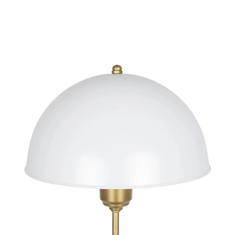 GLOBOSTAR® GAZETA 203-0304 Μοντέρνο Επιτραπέζιο Φωτιστικό Πορτατίφ με Ντουί 1 x E27 AC 220-240V IP20 - Λευκό Δίαφανο & Μπρονζέ  - Μ25 x Π25 x Υ39cm