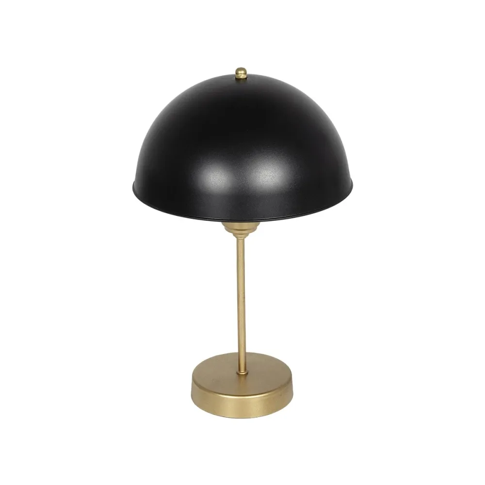 GLOBOSTAR® GAZETA 203-0305 Μοντέρνο Επιτραπέζιο Φωτιστικό Πορτατίφ με Ντουί 1 x E27 AC 220-240V IP20 - Μαύρο & Χρυσό - Μ25 x Π25 x Υ39cm