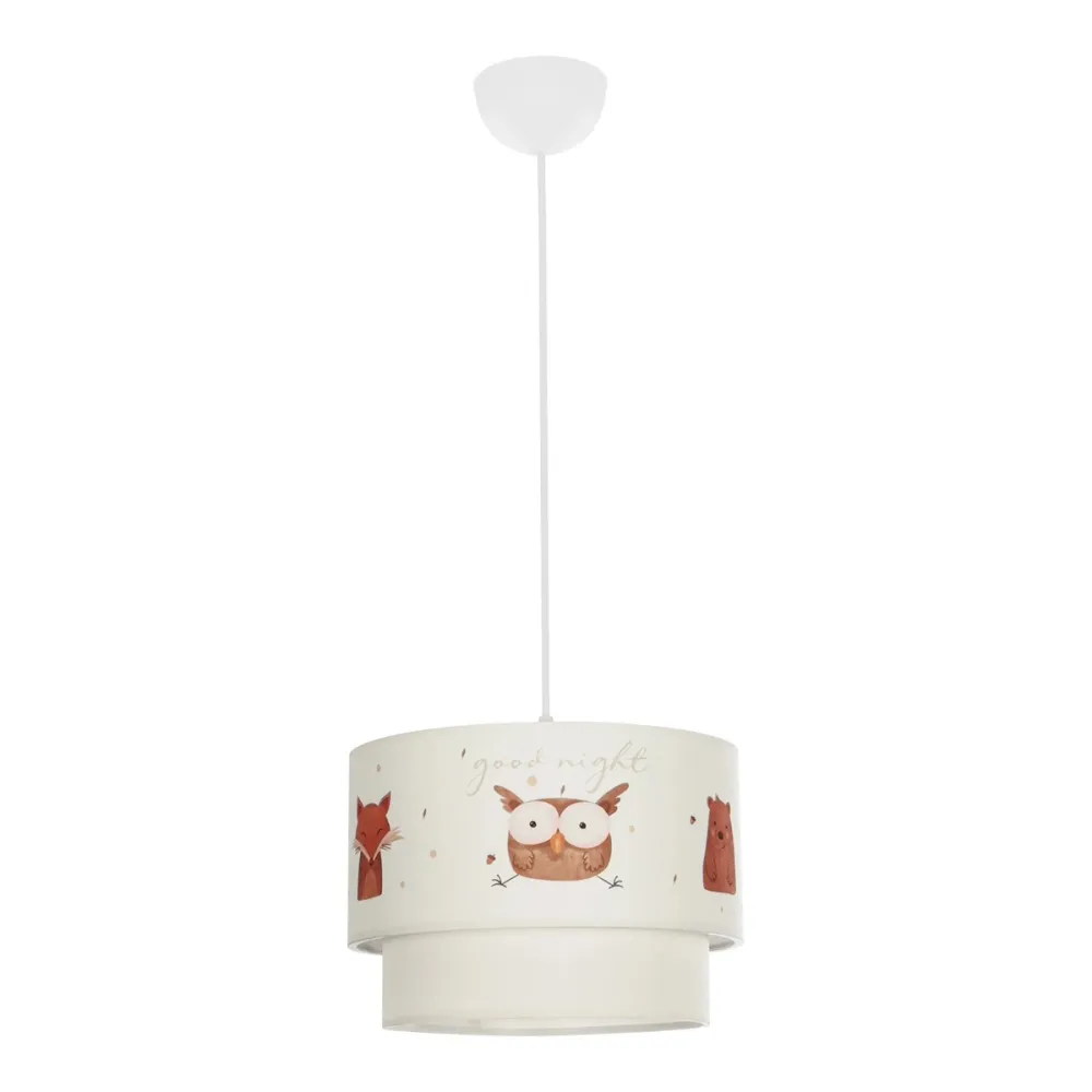 GLOBOSTAR® OWL 204-0001 Παιδικό Κρεμαστό Φωτιστικό Οροφής με Ντουί 1 x E27 AC 220-240V IP20 - Πολύχρωμο - Μ30 x Π30 x Υ24cm