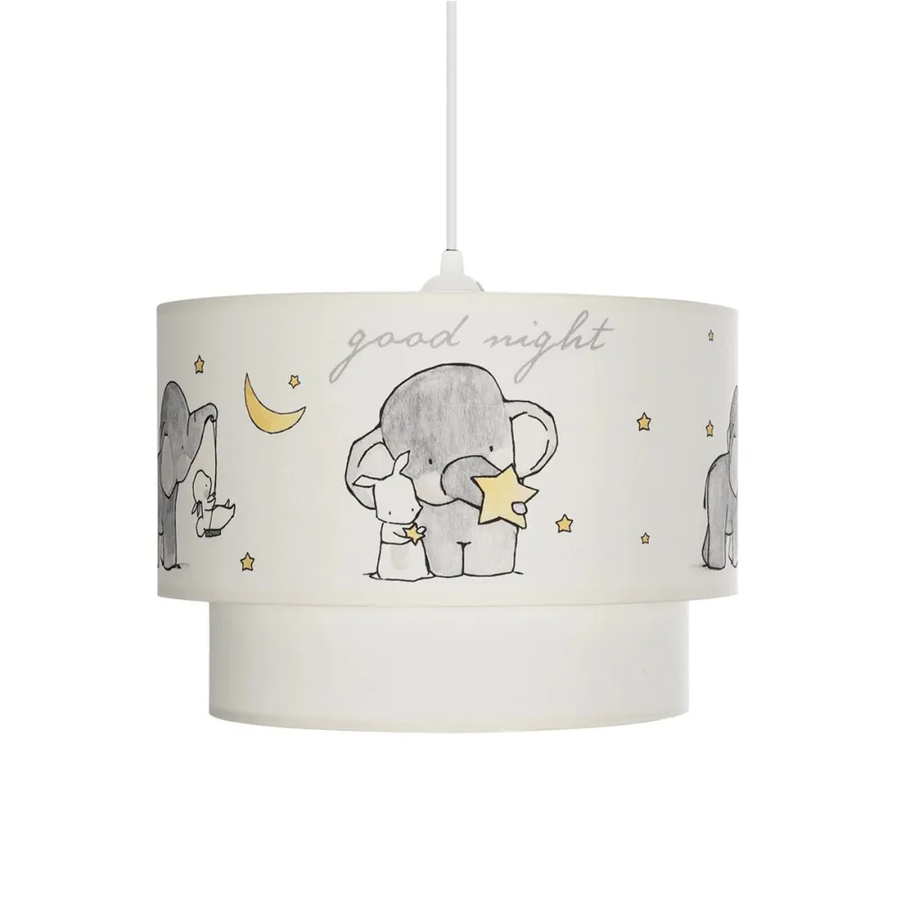 GLOBOSTAR® ELEPHANT 204-0002 Παιδικό Κρεμαστό Φωτιστικό Οροφής με Ντουί 1 x E27 AC 220-240V IP20 - Πολύχρωμο - Μ30 x Π30 x Υ24cm