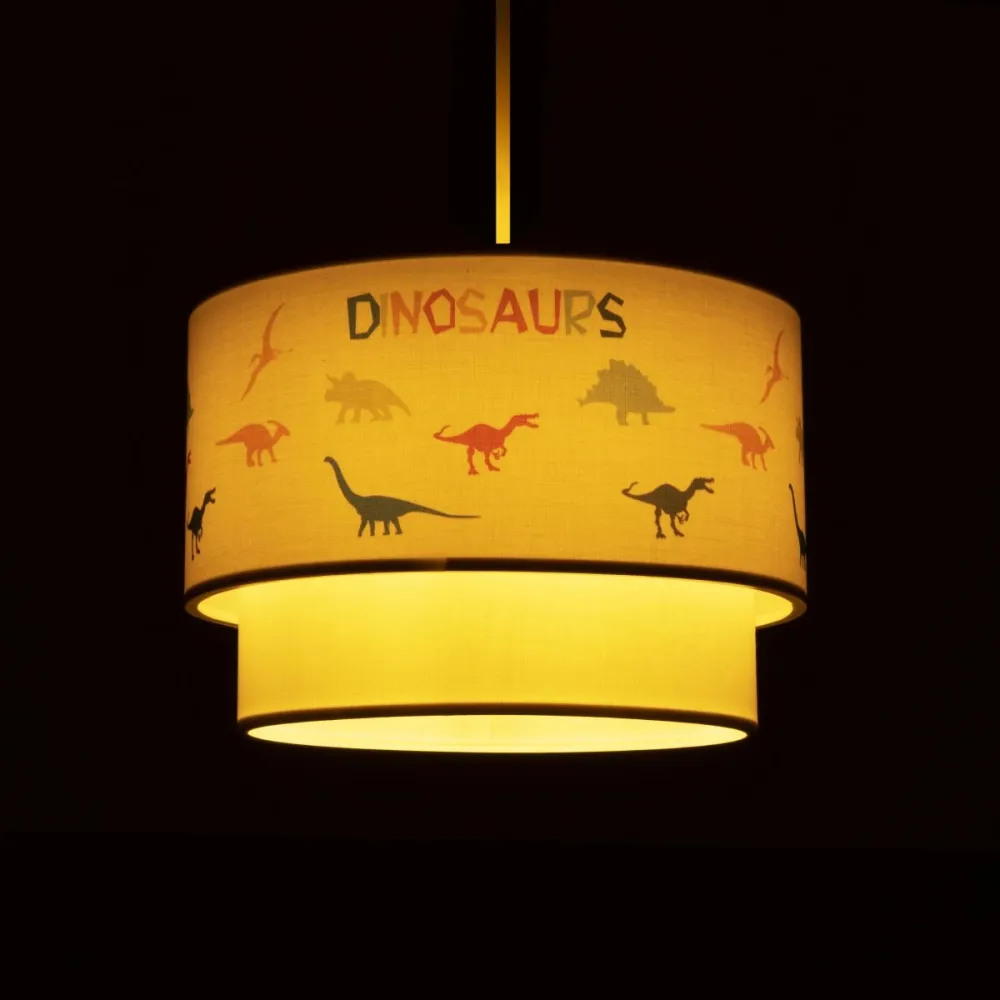 GLOBOSTAR® DINO 204-0006 Παιδικό Κρεμαστό Φωτιστικό Οροφής με Ντουί 1 x E27 AC 220-240V IP20 - Πολύχρωμο - Μ30 x Π30 x Υ24cm