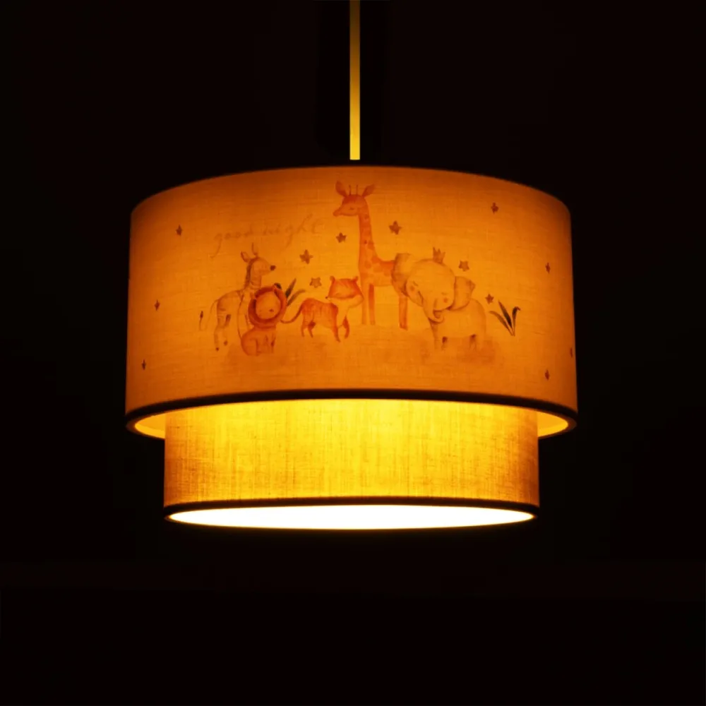 GLOBOSTAR® GIRAFFE 204-0008 Παιδικό Κρεμαστό Φωτιστικό Οροφής με Ντουί 1 x E27 AC 220-240V IP20 - Πολύχρωμο - Μ30 x Π30 x Υ24cm