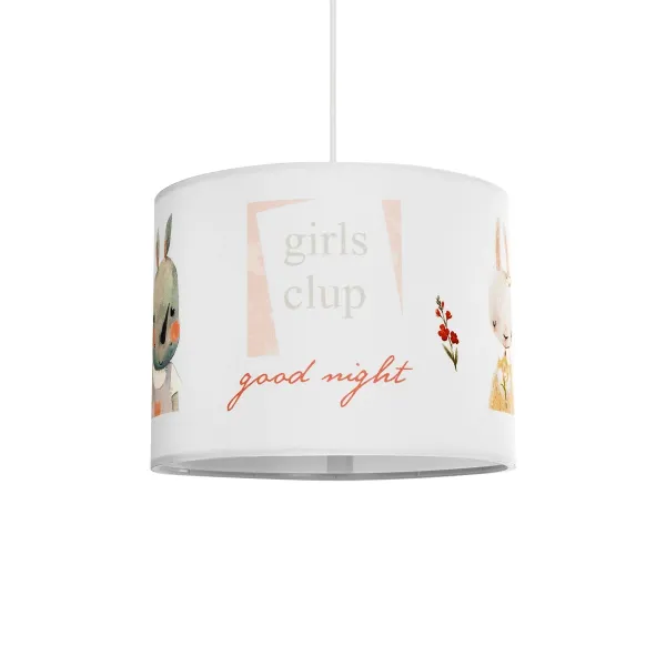 GLOBOSTAR® GIRLSCLUB 204-0010 Παιδικό Κρεμαστό Φωτιστικό Οροφής με Ντουί 1 x E27 AC 220-240V IP20 - Πολύχρωμο - Μ28 x Π28 x Υ24cm
