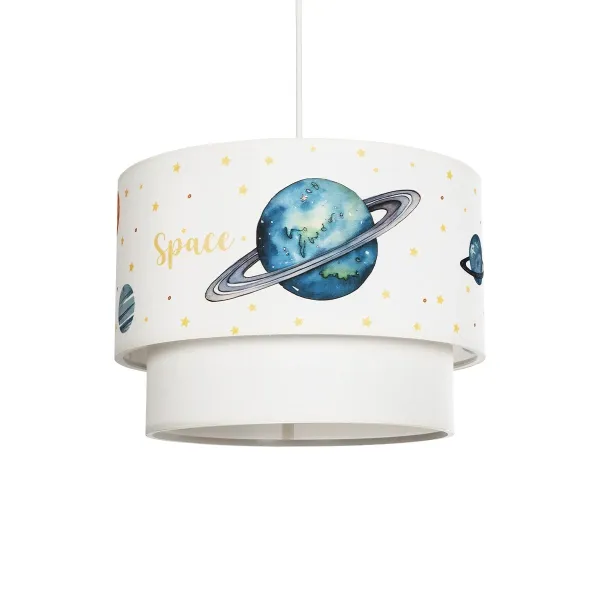 GLOBOSTAR® SATURN 204-0012 Παιδικό Κρεμαστό Φωτιστικό Οροφής με Ντουί 1 x E27 AC 220-240V IP20 - Πολύχρωμο - Μ30 x Π30 x Υ24cm