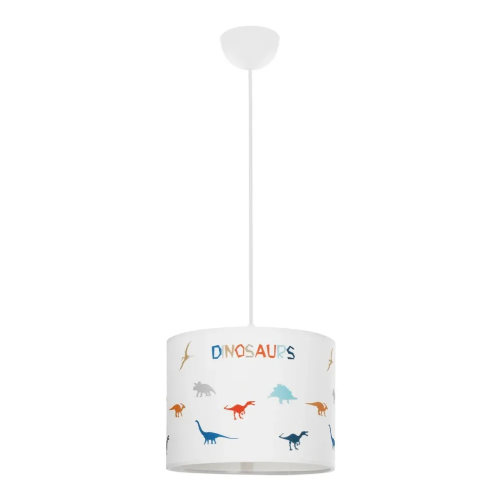 GLOBOSTAR® DINO 204-0014 Παιδικό Κρεμαστό Φωτιστικό Οροφής με Ντουί 1 x E27 AC 220-240V IP20 - Πολύχρωμο - Μ28 x Π28 x Υ24cm