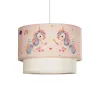 GLOBOSTAR® PONY 204-0016 Παιδικό Κρεμαστό Φωτιστικό Οροφής με Ντουί 1 x E27 AC 220-240V IP20 - Ροζ - Μ30 x Π30 x Υ24cm