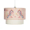 GLOBOSTAR® PONY 204-0016 Παιδικό Κρεμαστό Φωτιστικό Οροφής με Ντουί 1 x E27 AC 220-240V IP20 - Ροζ - Μ30 x Π30 x Υ24cm