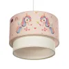 GLOBOSTAR® PONY 204-0016 Παιδικό Κρεμαστό Φωτιστικό Οροφής με Ντουί 1 x E27 AC 220-240V IP20 - Ροζ - Μ30 x Π30 x Υ24cm