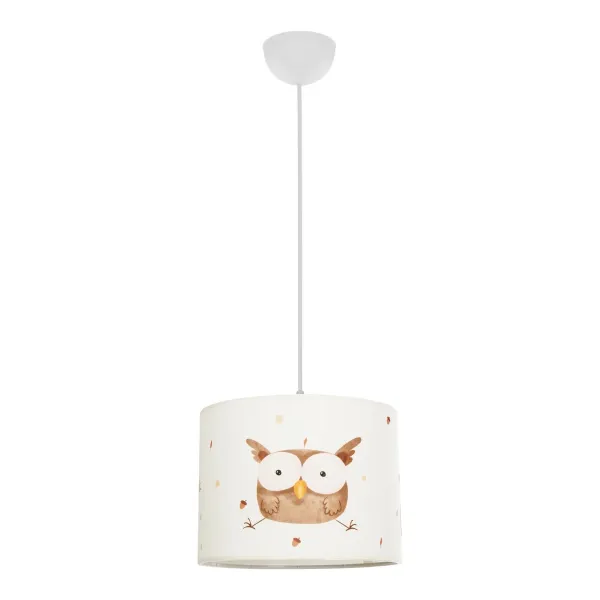 GLOBOSTAR® OWL 204-0017 Παιδικό Κρεμαστό Φωτιστικό Οροφής με Ντουί 1 x E27 AC 220-240V IP20 - Πολύχρωμο - Μ28 x Π28 x Υ24cm