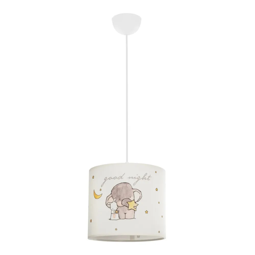 GLOBOSTAR® ELEPHANT 204-0020 Παιδικό Κρεμαστό Φωτιστικό Οροφής με Ντουί 1 x E27 AC 220-240V IP20 - Πολύχρωμο - Μ24 x Π24 x Υ23cm
