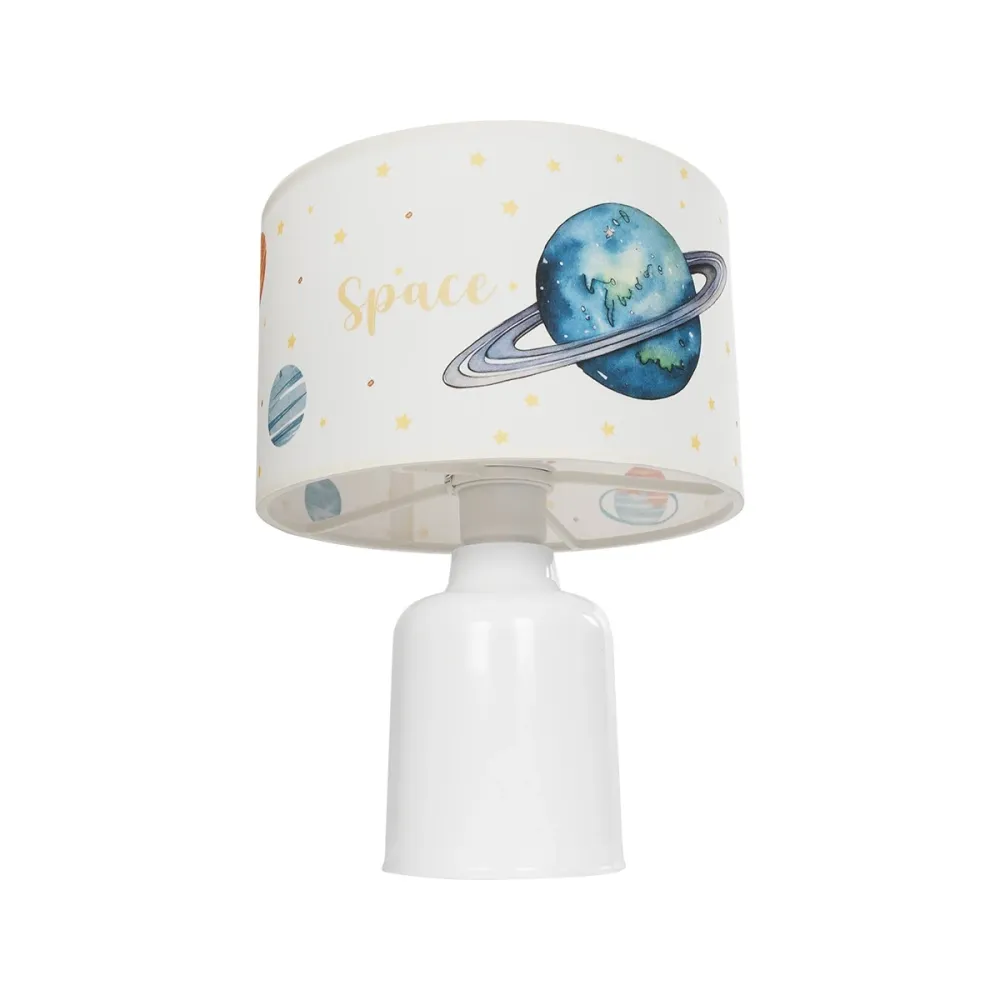 GLOBOSTAR® SATURN 204-0030 Παιδικό Επιτραπέζιο Φωτιστικό Πορτατίφ με Ντουί 1 x E27 AC 220-240V IP20 - Πολύχρωμο - Μ24 x Π24 x Υ32cm