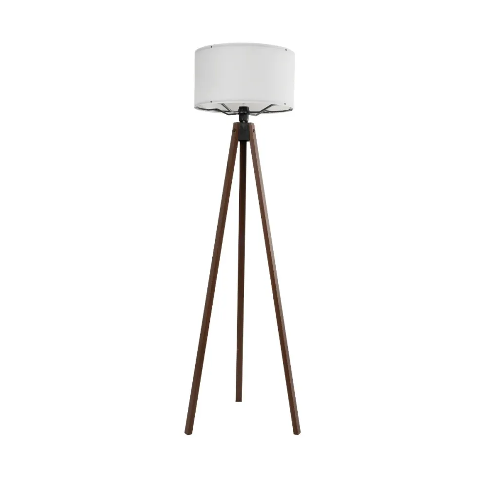 GLOBOSTAR® SAGA 204-0032 Μοντέρνο Επιδαπέδιο Φωτιστικό με Ντουί 1 x E27 AC 220-240V IP20 - Καφέ & Λευκό - Μ38 x Π38 x Υ140cm