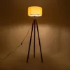GLOBOSTAR® SAGA 204-0033 Μοντέρνο Επιδαπέδιο Φωτιστικό με Ντουί 1 x E27 AC 220-240V IP20 - Καφέ & Κίτρινο - Μ38 x Π38 x Υ140cm