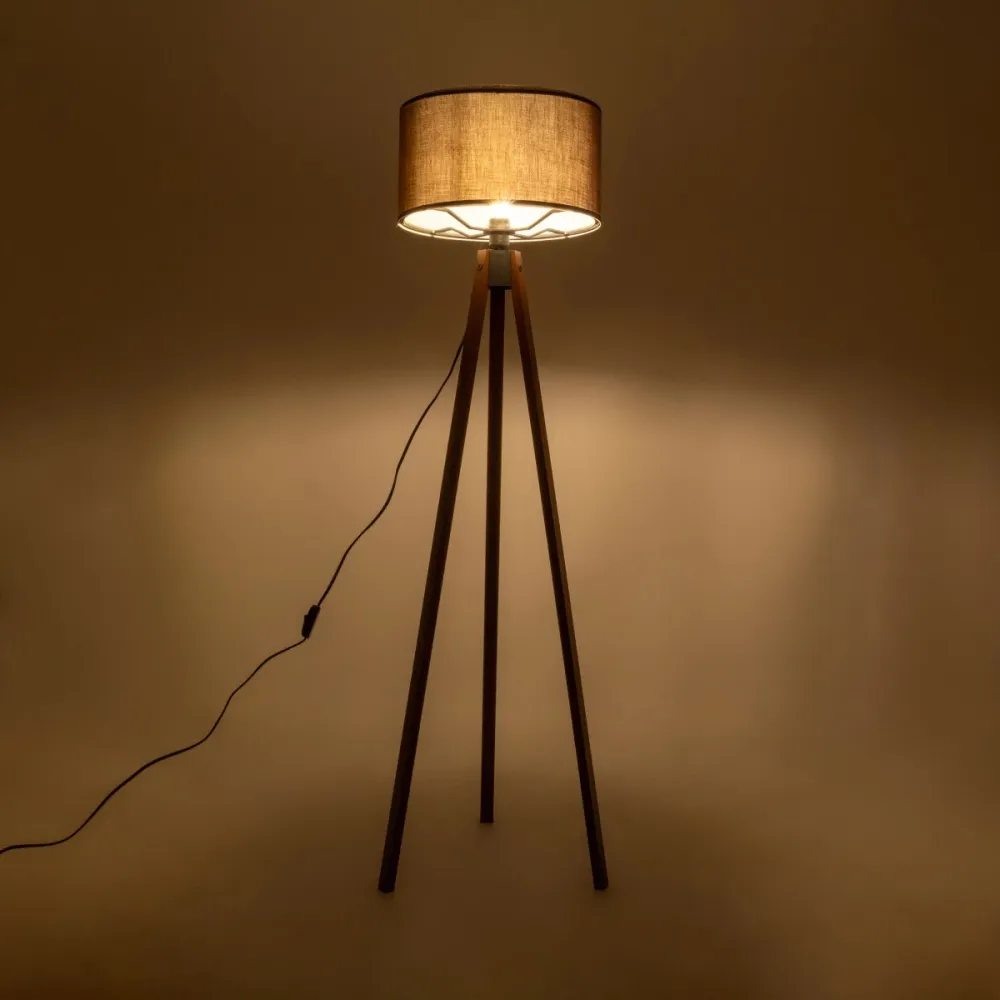 GLOBOSTAR® SAGA 204-0034 Μοντέρνο Επιδαπέδιο Φωτιστικό με Ντουί 1 x E27 AC 220-240V IP20 - Καφέ - Μ38 x Π38 x Υ140cm