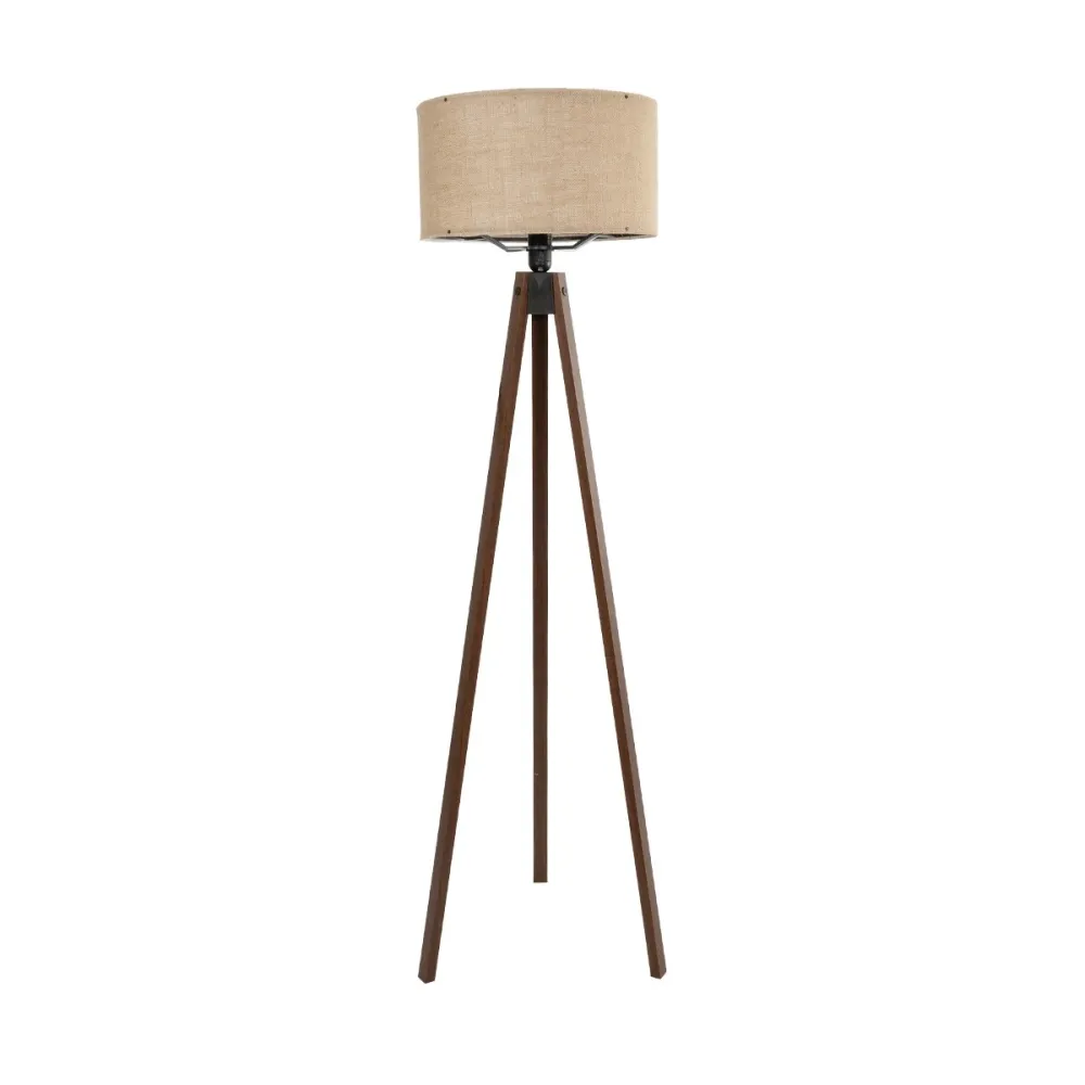 GLOBOSTAR® SAGA 204-0037 Μοντέρνο Επιδαπέδιο Φωτιστικό με Ντουί 1 x E27 AC 220-240V IP20 - Καφέ & Mπεζ - Μ38 x Π38 x Υ140cm