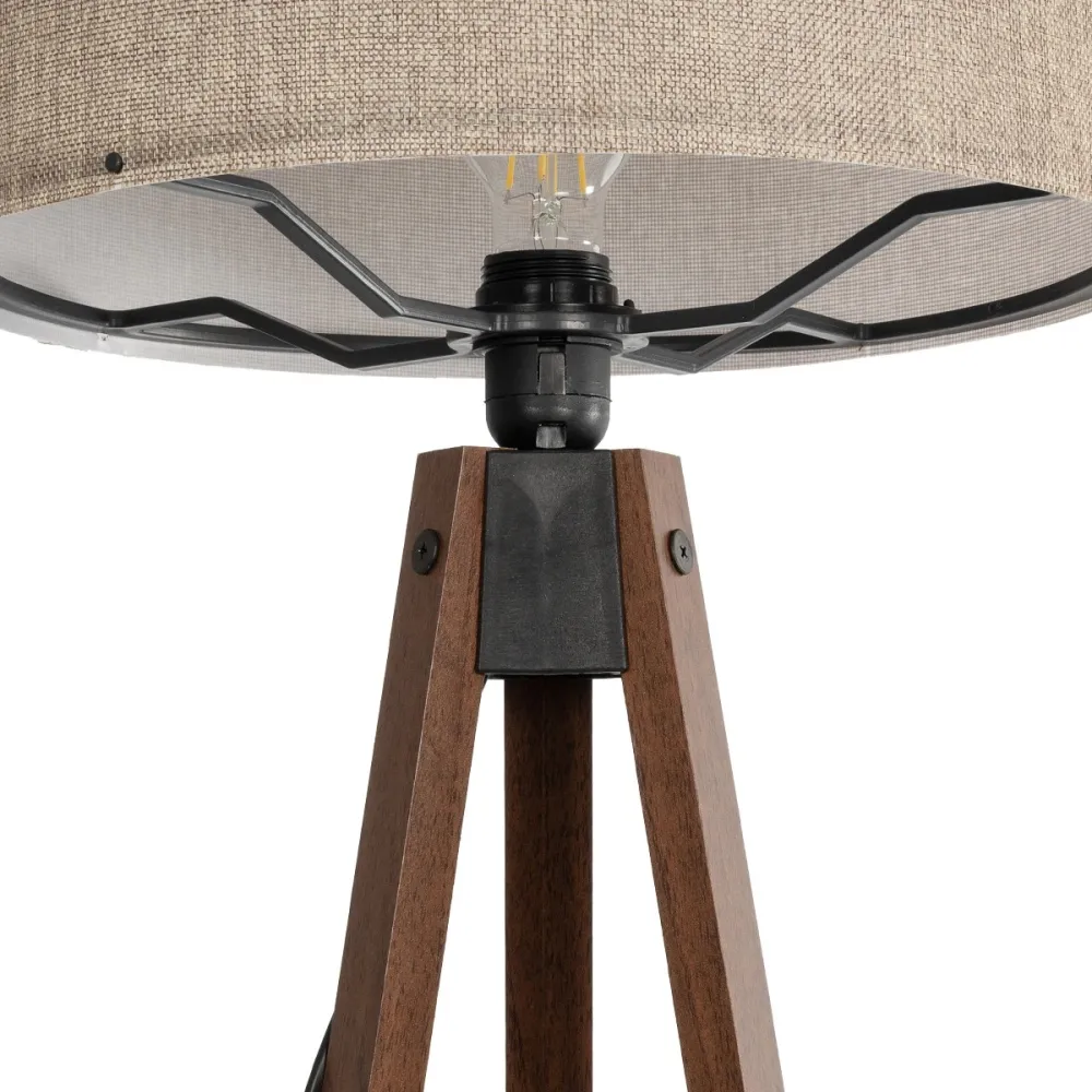 GLOBOSTAR® SAGA 204-0039 Μοντέρνο Επιδαπέδιο Φωτιστικό με Ντουί 1 x E27 AC 220-240V IP20 - Καφέ & Μπεζ - Μ38 x Π38 x Υ140cm