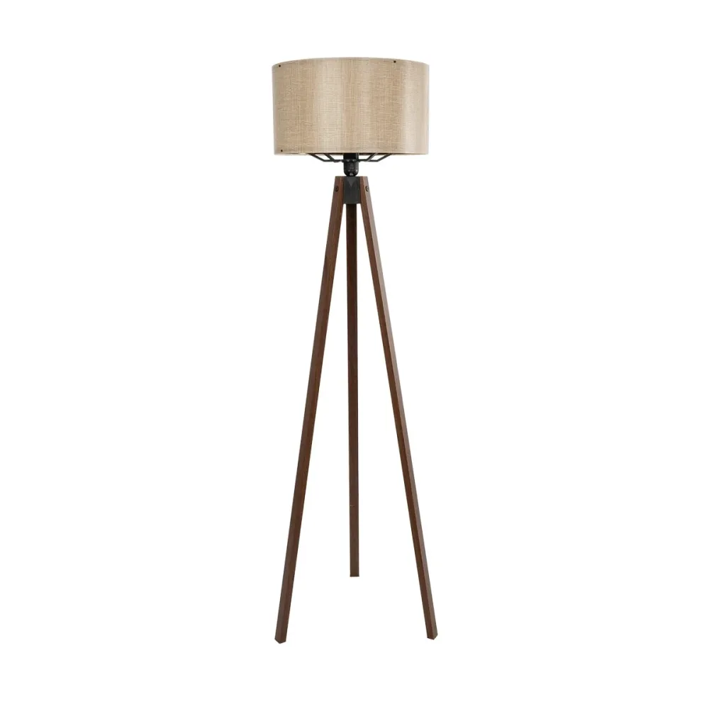 GLOBOSTAR® SAGA 204-0040 Μοντέρνο Επιδαπέδιο Φωτιστικό με Ντουί 1 x E27 AC 220-240V IP20 - Καφέ & Μπεζ - Μ38 x Π38 x Υ140cm