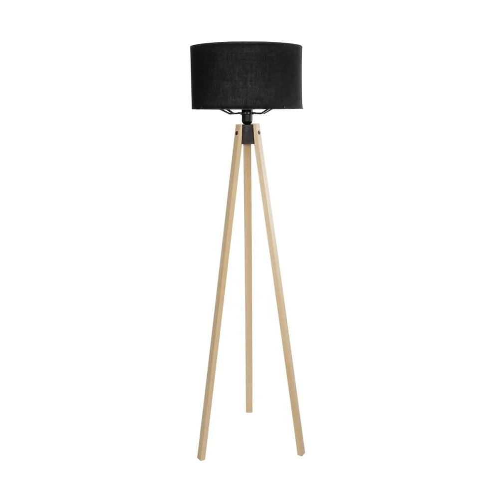 GLOBOSTAR® SAGA 204-0041 Μοντέρνο Επιδαπέδιο Φωτιστικό με Ντουί 1 x E27 AC 220-240V IP20 - Μπεζ & Μαύρο - Μ38 x Π38 x Υ140cm