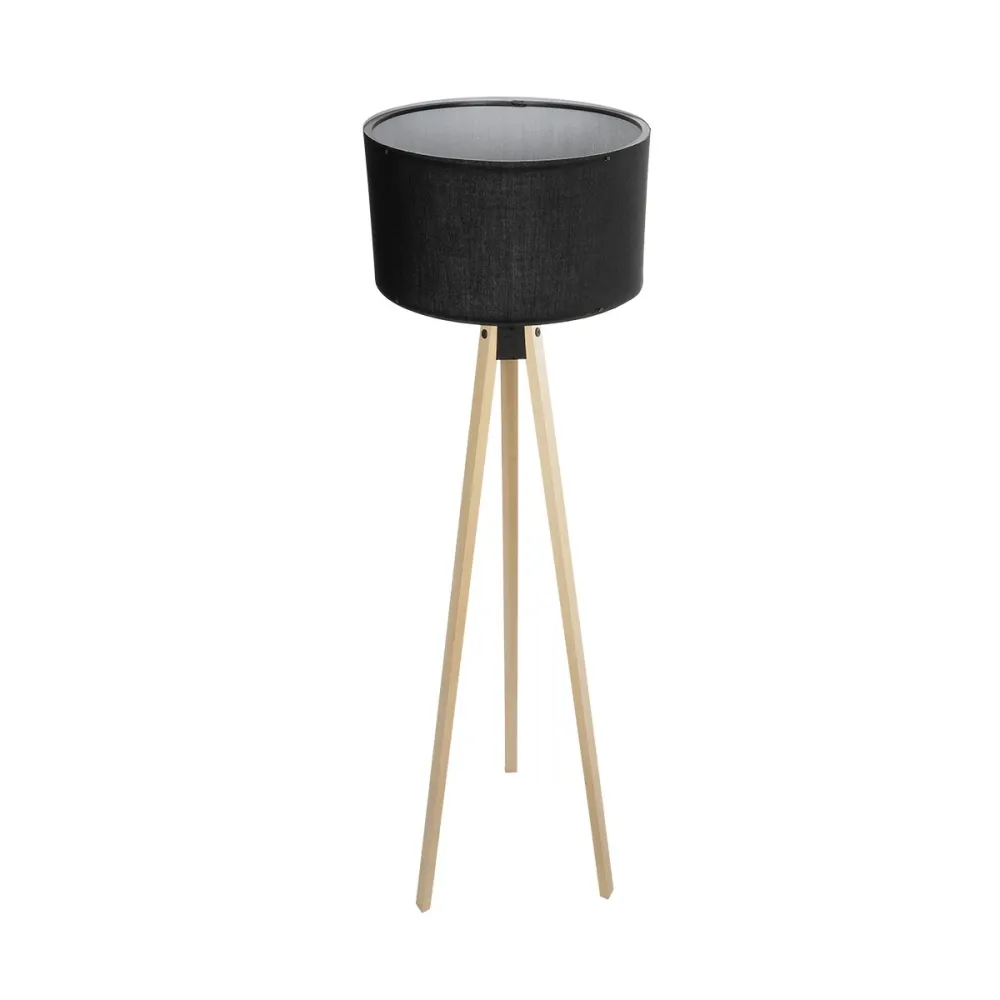 GLOBOSTAR® SAGA 204-0041 Μοντέρνο Επιδαπέδιο Φωτιστικό με Ντουί 1 x E27 AC 220-240V IP20 - Μπεζ & Μαύρο - Μ38 x Π38 x Υ140cm