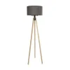 GLOBOSTAR® SAGA 204-0044 Μοντέρνο Επιδαπέδιο Φωτιστικό με Ντουί 1 x E27 AC 220-240V IP20 - Μπεζ & Γκρι - Μ38 x Π38 x Υ140cm