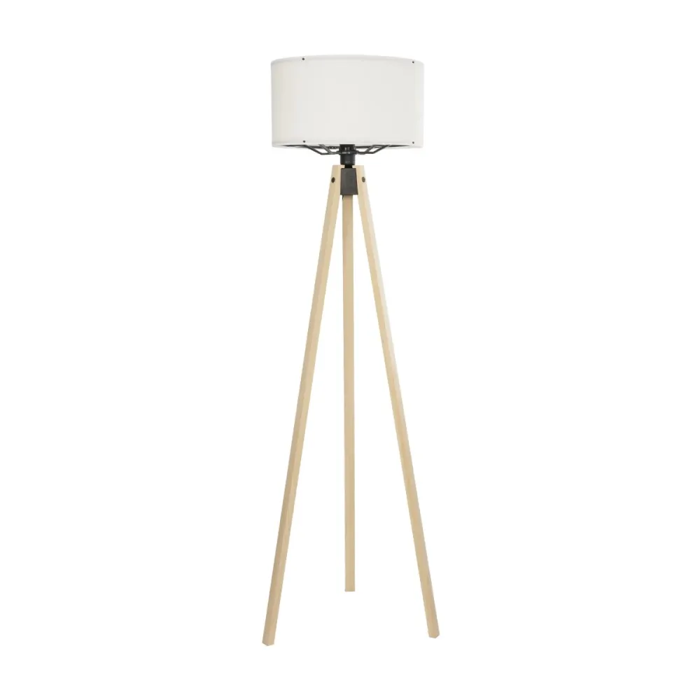 GLOBOSTAR® SAGA 204-0046 Μοντέρνο Επιδαπέδιο Φωτιστικό με Ντουί 1 x E27 AC 220-240V IP20 - Μπεζ & Λευκό - Μ38 x Π38 x Υ140cm