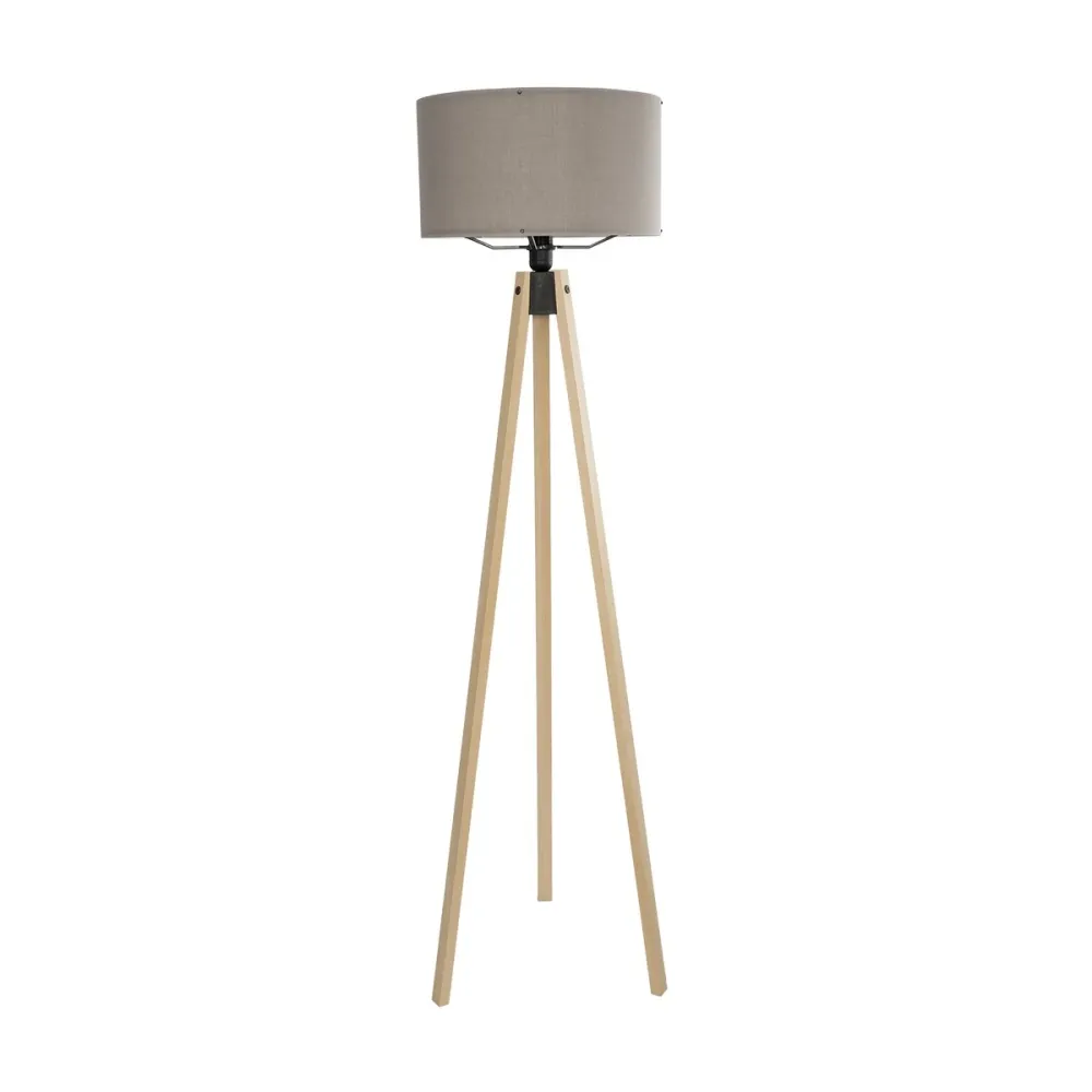 GLOBOSTAR® SAGA 204-0048 Μοντέρνο Επιδαπέδιο Φωτιστικό με Ντουί 1 x E27 AC 220-240V IP20 - Μπεζ & Γκρι - Μ38 x Π38 x Υ140cm