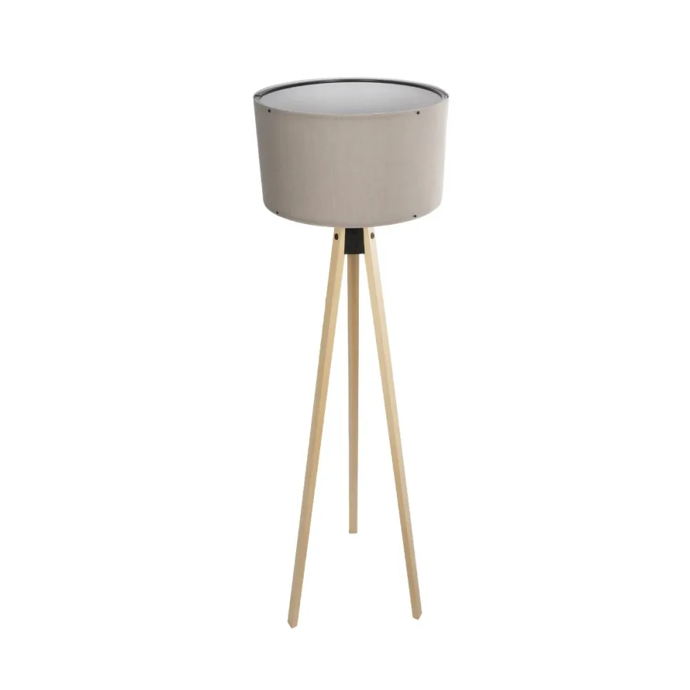 GLOBOSTAR® SAGA 204-0048 Μοντέρνο Επιδαπέδιο Φωτιστικό με Ντουί 1 x E27 AC 220-240V IP20 - Μπεζ & Γκρι - Μ38 x Π38 x Υ140cm