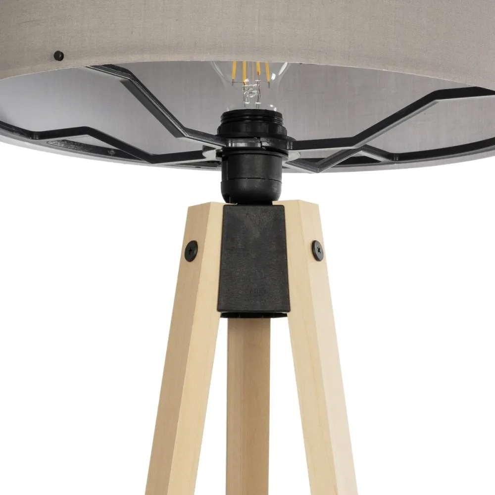 GLOBOSTAR® SAGA 204-0048 Μοντέρνο Επιδαπέδιο Φωτιστικό με Ντουί 1 x E27 AC 220-240V IP20 - Μπεζ & Γκρι - Μ38 x Π38 x Υ140cm