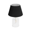 GLOBOSTAR® TRANS 204-0054 Μοντέρνο Επιτραπέζιο Φωτιστικό Πορτατίφ με Ντουί 1 x E27 AC 220-240V IP20 - Διάφανο & Μαύρο - Μ22 x Π22 x Υ34cm