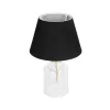 GLOBOSTAR® TRANS 204-0054 Μοντέρνο Επιτραπέζιο Φωτιστικό Πορτατίφ με Ντουί 1 x E27 AC 220-240V IP20 - Διάφανο & Μαύρο - Μ22 x Π22 x Υ34cm