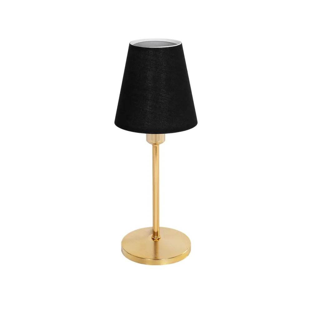 GLOBOSTAR® GLOSSY 204-0056 Μοντέρνο Επιτραπέζιο Φωτιστικό Πορτατίφ με Ντουί 1 x E14 AC 220-240V IP20 - Χρυσό & Μαύρο - Μ14 x Π14 x Υ36cm