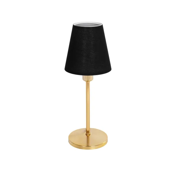 GLOBOSTAR® GLOSSY 204-0056 Μοντέρνο Επιτραπέζιο Φωτιστικό Πορτατίφ με Ντουί 1 x E14 AC 220-240V IP20 - Χρυσό & Μαύρο - Μ14 x Π14 x Υ36cm