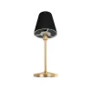 GLOBOSTAR® GLOSSY 204-0056 Μοντέρνο Επιτραπέζιο Φωτιστικό Πορτατίφ με Ντουί 1 x E14 AC 220-240V IP20 - Χρυσό & Μαύρο - Μ14 x Π14 x Υ36cm