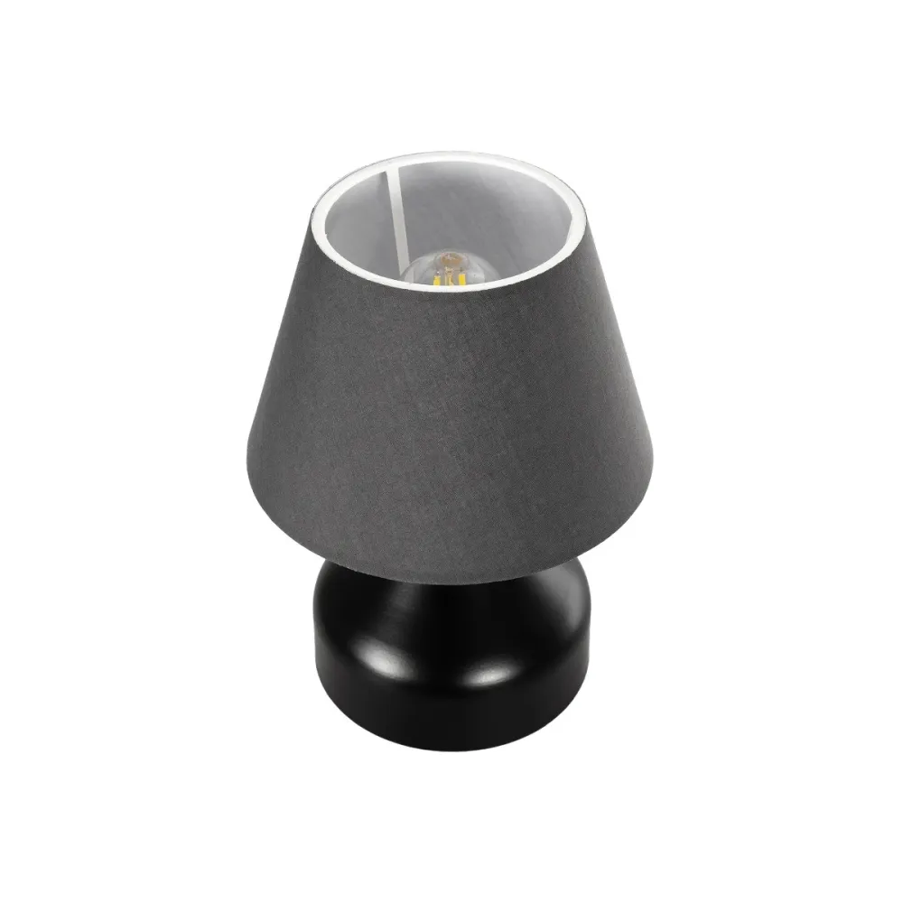 GLOBOSTAR® MICKEY 204-0059 Μοντέρνο Επιτραπέζιο Φωτιστικό Πορτατίφ με Ντουί 1 x E27 AC 220-240V IP20 - Μαύρο - Μ22 x Π22 x Υ30cm