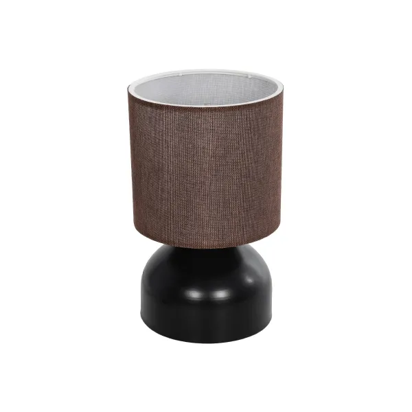 GLOBOSTAR® RUBIK 204-0060 Μοντέρνο Επιτραπέζιο Φωτιστικό Πορτατίφ με Ντουί 1 x E27 AC 220-240V IP20 - Μαύρο & Καφέ - Μ18 x Π18 x Υ30cm