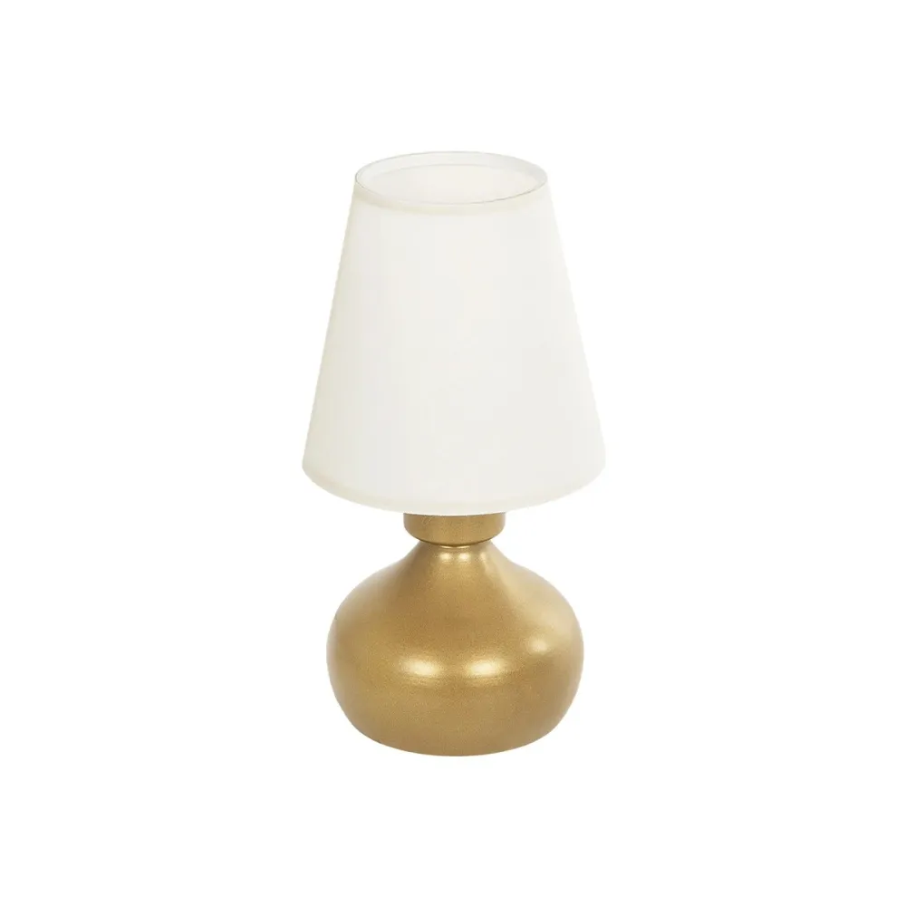 GLOBOSTAR® SWEET 204-0061 Μοντέρνο Επιτραπέζιο Φωτιστικό Πορτατίφ με Ντουί 1 x E27 AC 220-240V IP20 - Χρυσό & Μπεζ - Μ14 x Π14 x Υ25cm