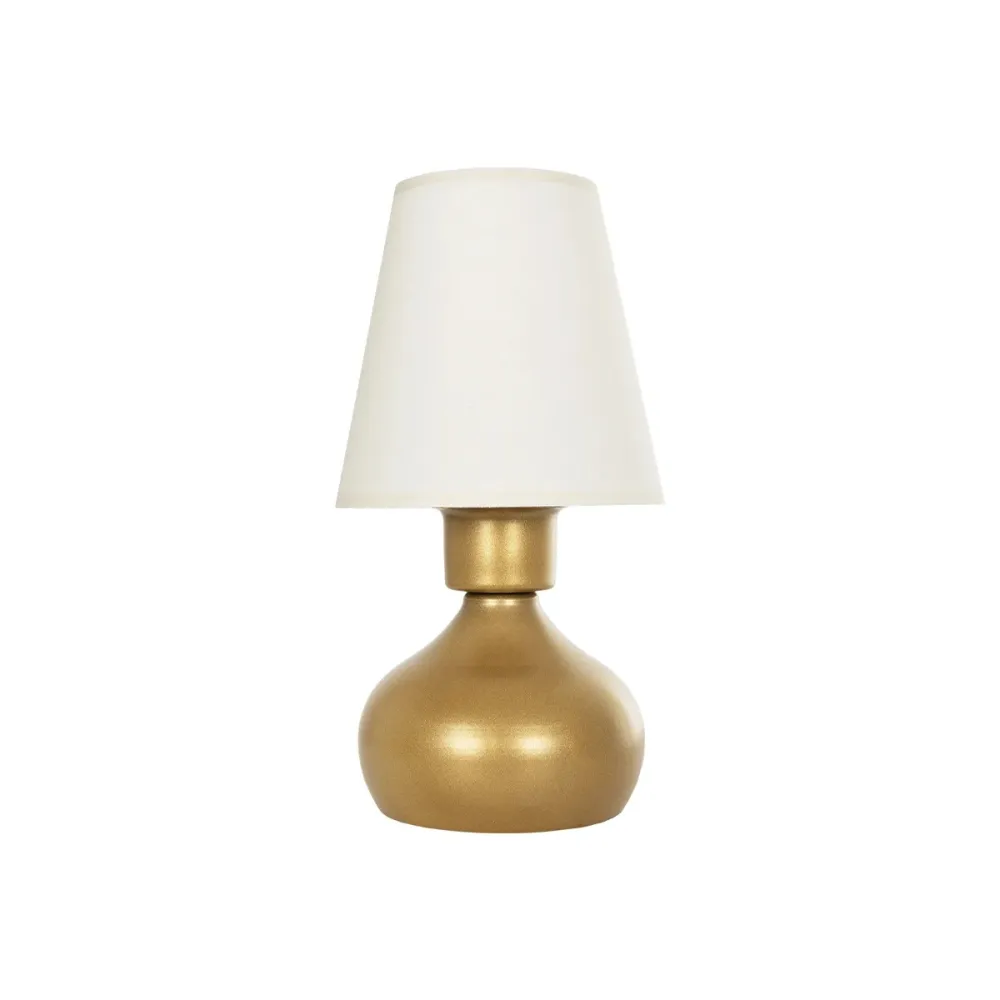 GLOBOSTAR® SWEET 204-0061 Μοντέρνο Επιτραπέζιο Φωτιστικό Πορτατίφ με Ντουί 1 x E27 AC 220-240V IP20 - Χρυσό & Μπεζ - Μ14 x Π14 x Υ25cm