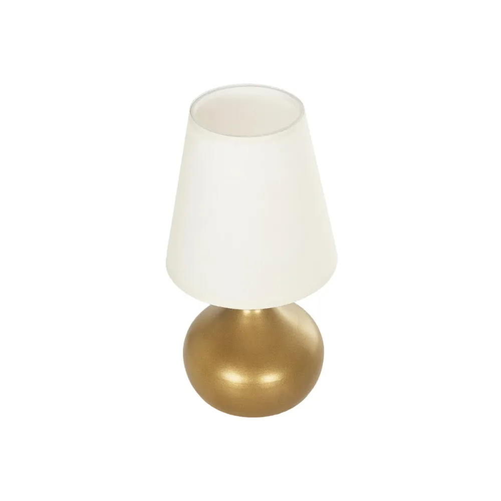 GLOBOSTAR® SWEET 204-0061 Μοντέρνο Επιτραπέζιο Φωτιστικό Πορτατίφ με Ντουί 1 x E27 AC 220-240V IP20 - Χρυσό & Μπεζ - Μ14 x Π14 x Υ25cm