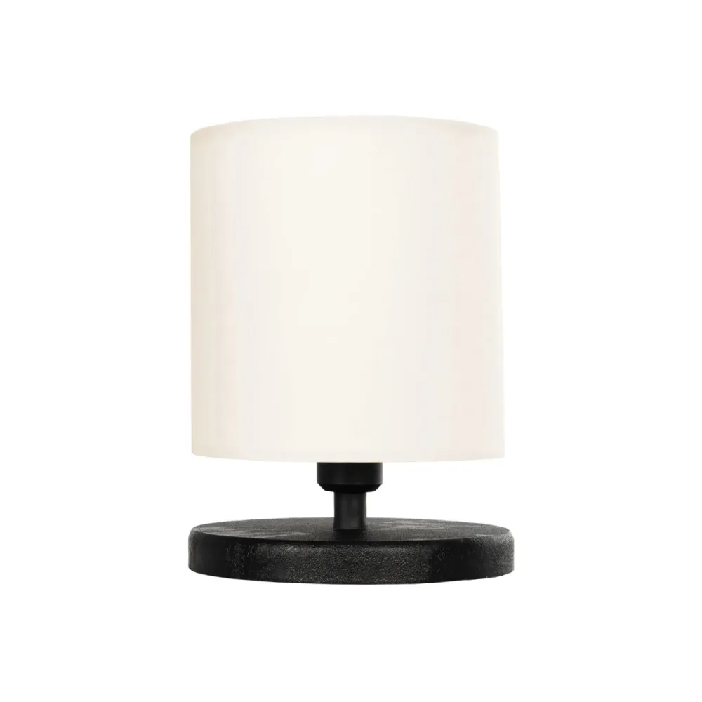 GLOBOSTAR® MINNIE 204-0062 Μοντέρνο Επιτραπέζιο Φωτιστικό Πορτατίφ με Ντουί 1 x E14 AC 220-240V IP20 - Μαύρο & Μπεζ - Μ15 x Π15 x Υ21cm