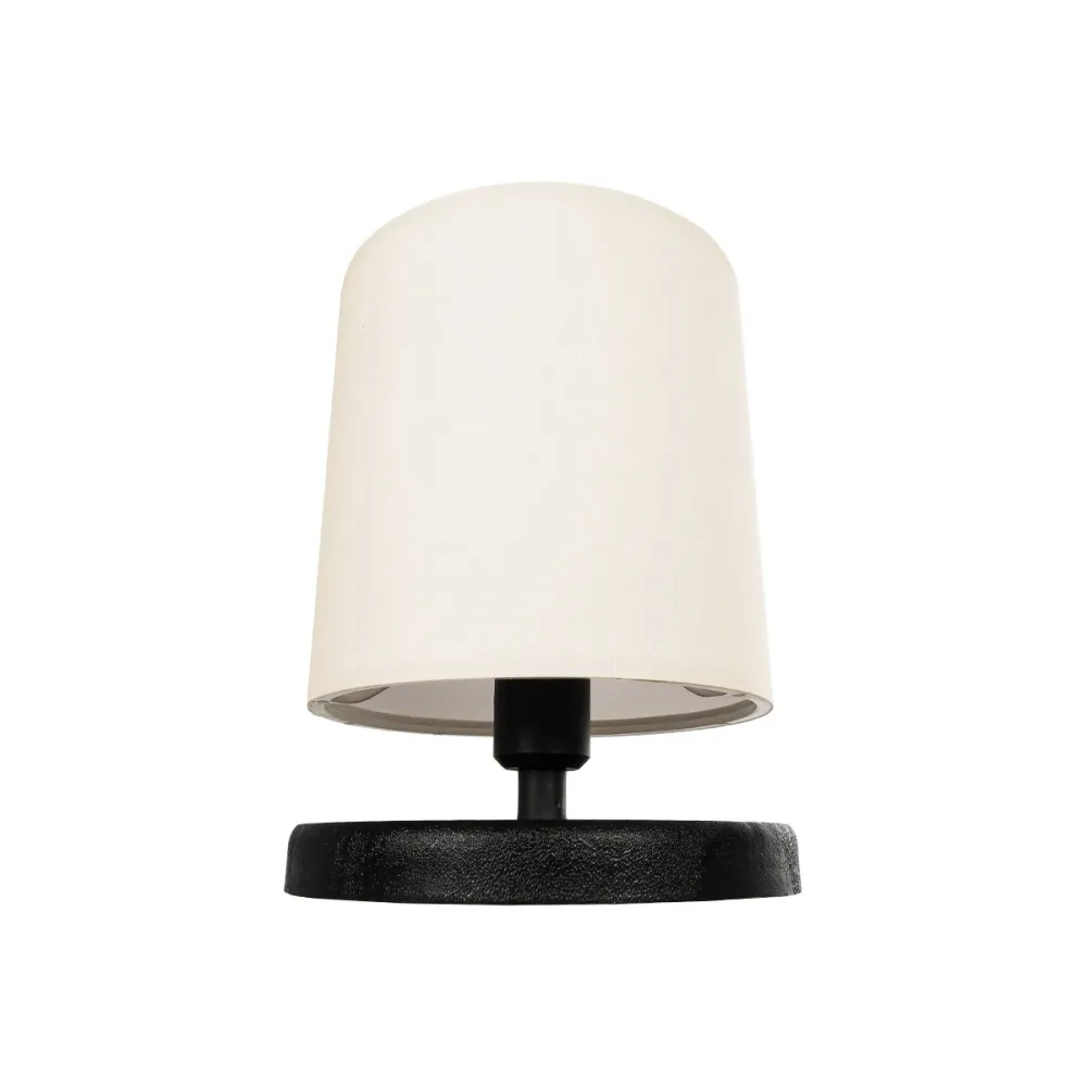 GLOBOSTAR® MINNIE 204-0062 Μοντέρνο Επιτραπέζιο Φωτιστικό Πορτατίφ με Ντουί 1 x E14 AC 220-240V IP20 - Μαύρο & Μπεζ - Μ15 x Π15 x Υ21cm