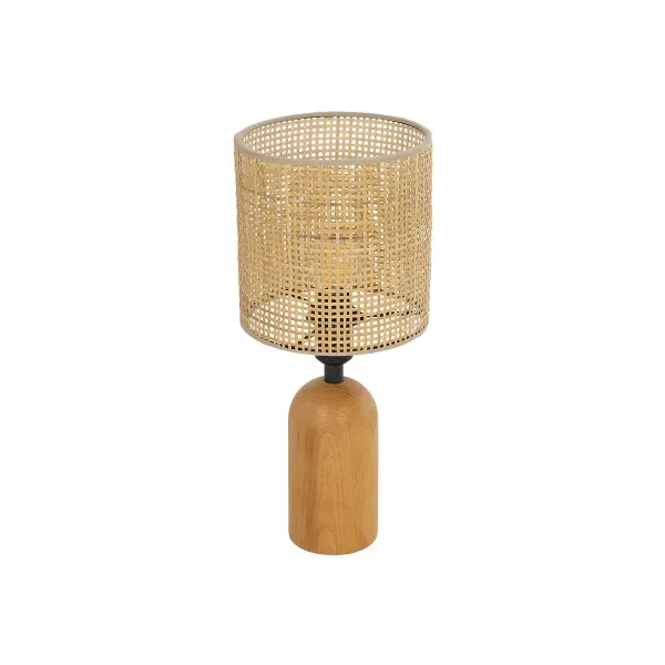 GLOBOSTAR® HARD 204-0065 Boho Επιτραπέζιο Φωτιστικό Πορτατίφ με Ντουί 1 x E14 AC 220-240V IP20 - Καφέ & Μπεζ - Μ15 x Π15 x Υ35cm