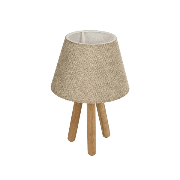 GLOBOSTAR® CAP 204-0067 Μοντέρνο Επιτραπέζιο Φωτιστικό Πορτατίφ με Ντουί 1 x E27 AC 220-240V IP20 - Καφέ & Μπεζ - Μ22 x Π22 x Υ33cm