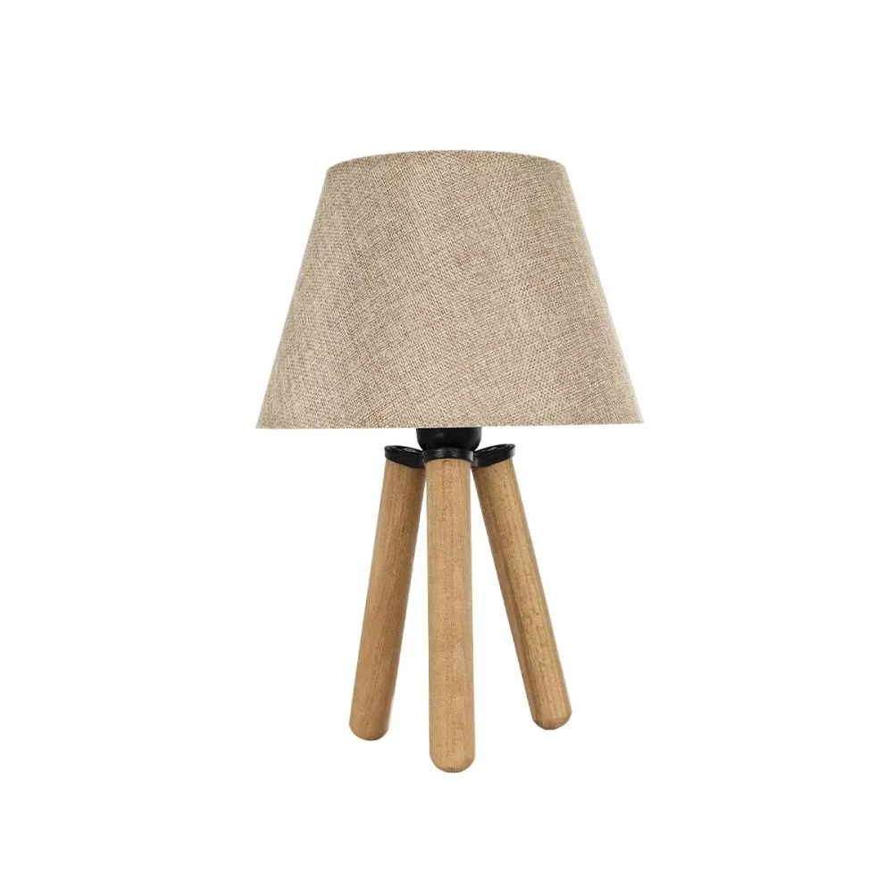 GLOBOSTAR® CAP 204-0067 Μοντέρνο Επιτραπέζιο Φωτιστικό Πορτατίφ με Ντουί 1 x E27 AC 220-240V IP20 - Καφέ & Μπεζ - Μ22 x Π22 x Υ33cm